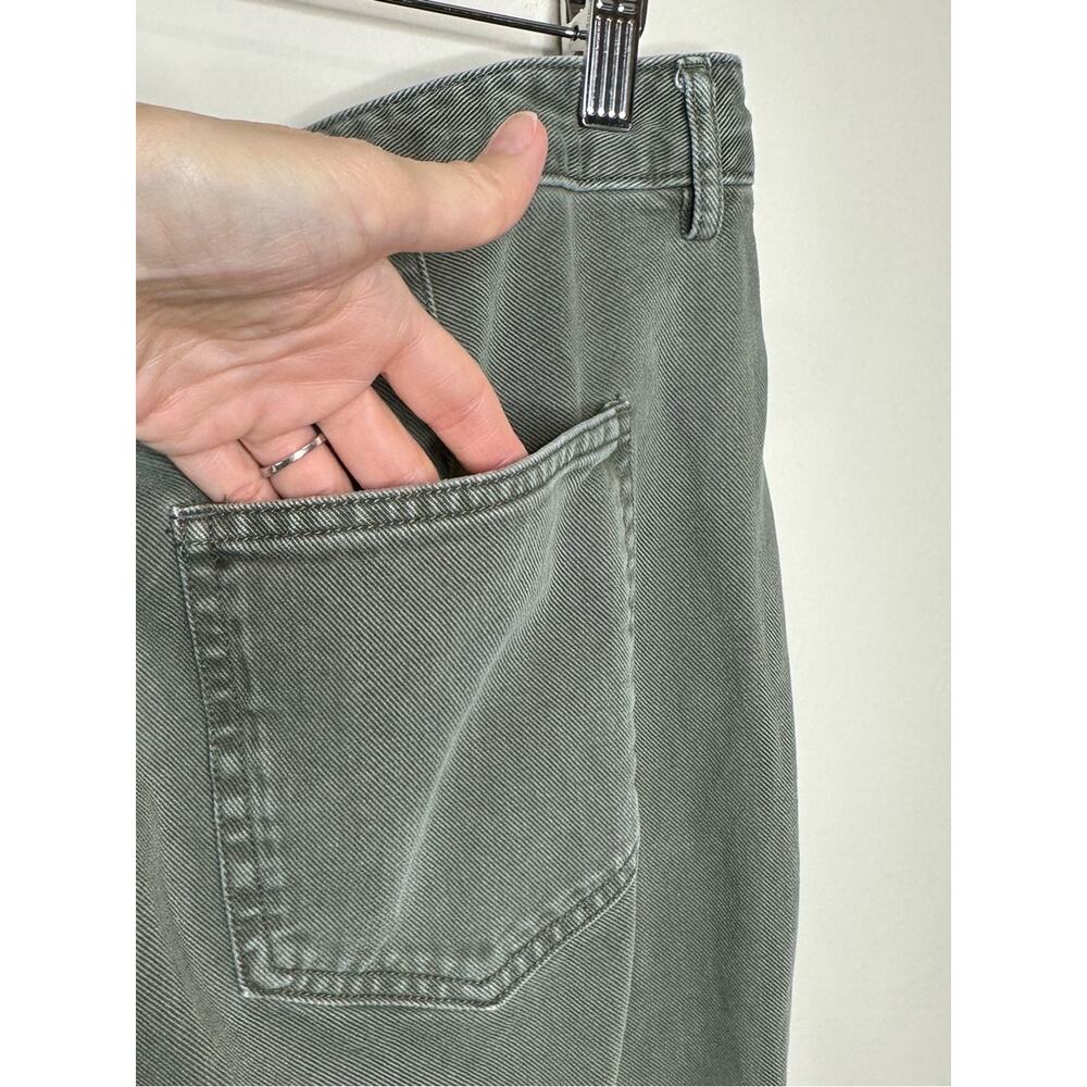 GAP Barrel Leg Cotton Ankle Crop Pants SZ 18 Khaki Black Moss Green Garment Dyed - Picture 8 of 14